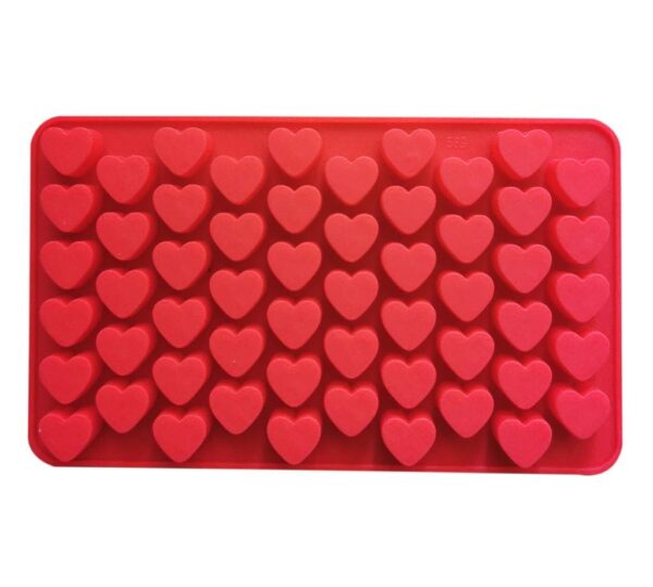 Heart-Shaped Silicone Ice Cube Mold Tray – 55-Cavity Mini Heart Design, Flexible and Reusable Red Silicone Mould for Ice Cubes, Chocolate, Candy, Jelly, and More – Ideal for Valentine's Day, Parties, and Special Occasions