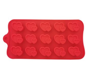 Heart-Shaped Silicone Ice Cube Tray Mould – 15-Cavity Flexible Non-Stick Silicone Mold for Ice Cubes, Chocolates, Candy, and More – Durable, Reusable, and Easy to Clean Kitchen Accessory