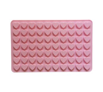 Heart-Shaped Silicone Mould – 63-Cavity Non-Stick Baking Tray for Chocolate, Candy, Jelly, Fondant, and DIY Craft Making – Flexible Food-Grade Silicone Mold for Valentine’s and Special Occasions
