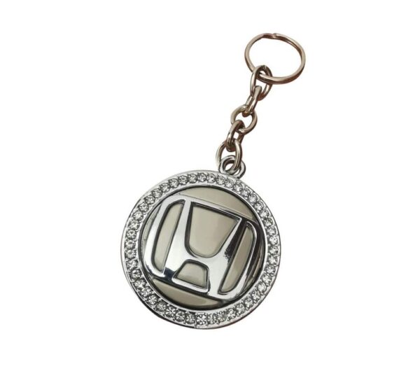 Honda Logo Crystal Rhinestone Keychain – Premium Silver Metal Car Key Ring Accessory for Honda Owners and Enthusiasts - Image 2