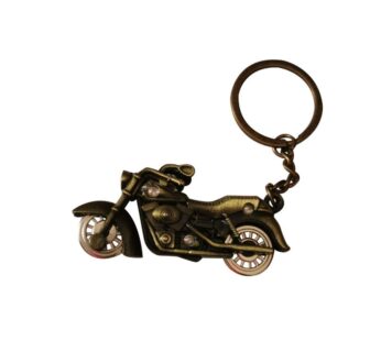 Classic Cruiser Bike Design on Vintage Bronze Metal Motorcycle Keychain – Durable Key Holder for Bikers and Vintage Fans