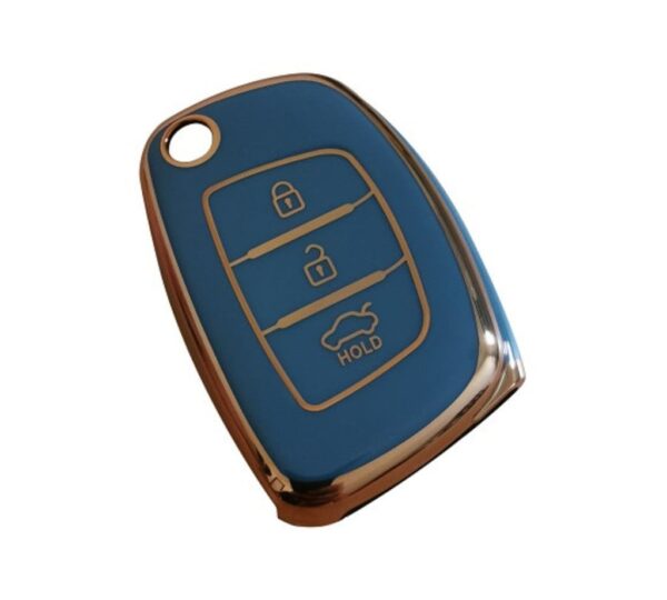 Hyundai 3-Button Key Fob Cover, Soft Premium TPU Protective Case for Smart Remote Keys, Scratch-Resistant and Full Coverage Car Key Shell for Elantra, Sonata, Tucson, Santa Fe and More