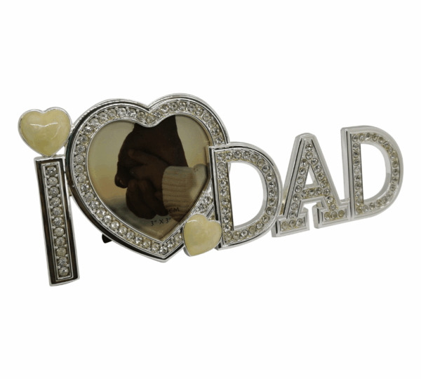 I Love Dad Photo Frame – Father’s Day Gift, First Father’s Day Photo Clip Holder, Irregular Wooden Letter Desktop Ornament for Dad - Image 2
