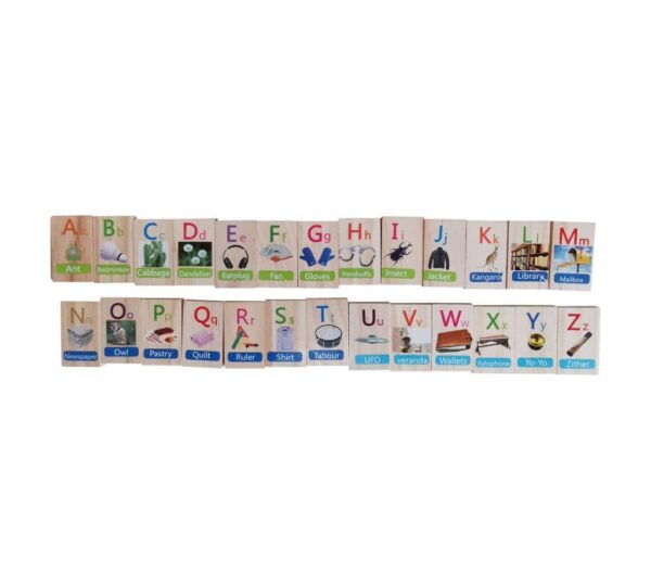 Educational Wooden Learning Blocks Set – Perfect for Teaching Fruits, Vegetables, Alphabet, Numbers, and Early Childhood Development - Image 2