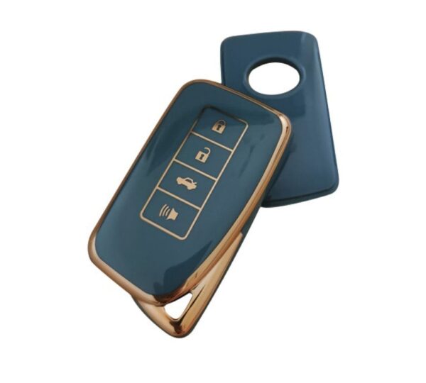 Lexus Key Fob Cover TPU Protective Case with Elegant Gold Trim, Compatible with RX, ES, NX, IS, GX, and LS Models – Durable Soft TPU Shell, Scratch-Resistant, Slim Design, Luxury Key Protector for Lexus Smart Remote - Image 2