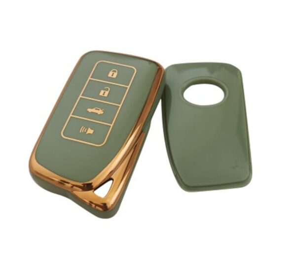 Lexus Key Fob Cover TPU Protective Case with Elegant Gold Trim, Compatible with RX, ES, NX, IS, GX, and LS Models – Durable Soft TPU Shell, Scratch-Resistant, Slim Design, Luxury Key Protector for Lexus Smart Remote - Image 3