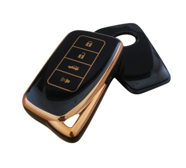 Lexus Key Fob Cover TPU Protective Case with Elegant Gold Trim, Compatible with RX, ES, NX, IS, GX, and LS Models – Durable Soft TPU Shell, Scratch-Resistant, Slim Design, Luxury Key Protector for Lexus Smart Remote - Image 4