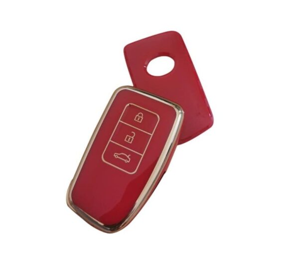 Lexus Smart Key Fob Cover Compatible with 3-Button Remote for RX, ES, NX, IS, GX, and LS Models – Red Soft TPU Protective Case with Glossy Finish, Full Coverage, Scratch-Resistant and Stylish Design for Lexus Car Key - Image 2