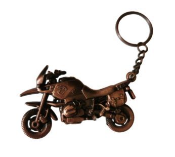 Vintage Motorcycle Keychain with Bronze Finish – Durable Metal Adventure Bike Design for Classic Bike Lovers and Collectors