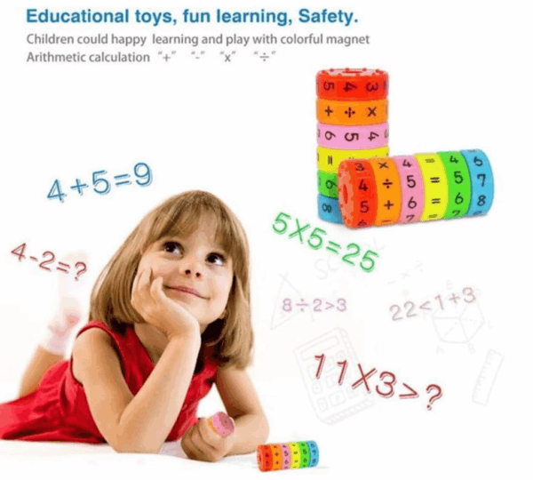 Magnetic Math Learning Toys Math Counting Blocks Numbers and Symbols Math Skills Rotating Cylinder - Image 2