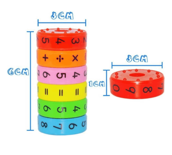 Magnetic Math Learning Toys Math Counting Blocks Numbers and Symbols Math Skills Rotating Cylinder - Image 3