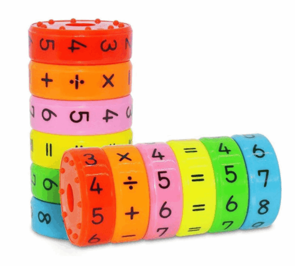 Magnetic Math Learning Toys Math Counting Blocks Numbers and Symbols Math Skills Rotating Cylinder