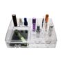 Transparent Acrylic Makeup Organizer with Drawer | Multi-Compartment Storage for Lipsticks, Nail Polishes, Brushes & Accessories