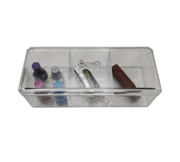 Acrylic Makeup Organizer for Vanity – Clear Cosmetic Storage with Multiple Compartments, Clear Acrylic Makeup Organizer with Compartments – Ideal for Makeup Storage and Display