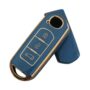 Mazda 3-Button Key Fob Cover Case with Elegant Gold Trim – Premium Soft TPU Protective Key Cover Compatible with Mazda Models, Slim, Durable, Scratch-Resistant, Stylish Design for Mazda Smart Remote Key