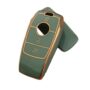 Mercedes-Benz Key Fob Cover for 3-Button Smart Keys, Premium TPU Protective Case with Elegant Gold Trim, Scratch-Resistant and Full Coverage Shell for C-Class, E-Class, GLC, GLE and More