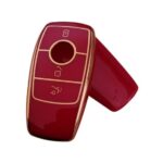 Mercedes-Benz Key Fob Cover for 3-Button Smart Keys, Premium TPU Protective Case with Elegant Gold Trim, Scratch-Resistant and Full Coverage Shell for C-Class, E-Class, GLC, GLE and More - Image 3