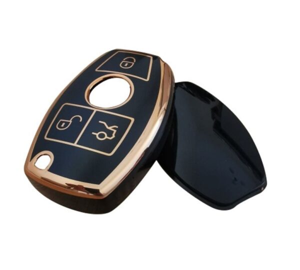 Mercedes Benz Key Fob Cover for 3-Button Smart Remote – Premium Soft TPU Protective Case with Full Coverage, Scratch-Resistant Design, Compatible with C-Class, E-Class, S-Class, GLC, GLE, and AMG Models – Durable, Slim, and Stylish Key Protector for Your Mercedes Benz Car Key - Image 3