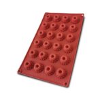 Mini Floral Silicone Baking Mould – 24-Cavity Bundt Design Mold, Flexible Non-Stick Brown Tray for Chocolate, Candy, Soap, Jelly, and Dessert Making, Food-Grade Reusable Silicone Bakeware - Image 2