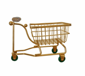 Mini Metal Shopping Cart – Dollhouse Decor, Desk Organizer & Creative Multi-Use Storage Basket for Home or Office Display