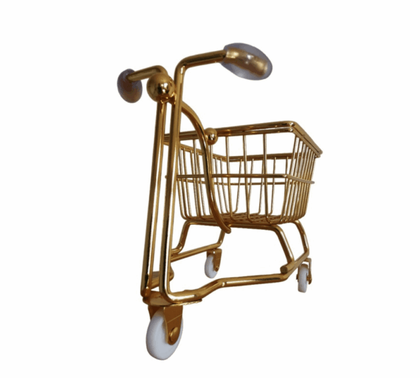 Mini Metal Shopping Cart – Dollhouse Decor, Desk Organizer & Creative Multi-Use Storage Basket for Home or Office Display - Image 4