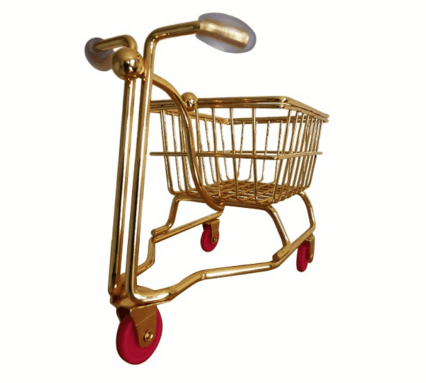 Mini Metal Shopping Cart – Dollhouse Decor, Desk Organizer & Creative Multi-Use Storage Basket for Home or Office Display - Image 2