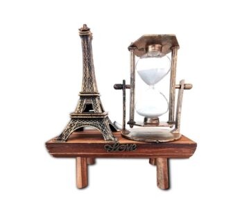 Paris Eiffel Tower Hourglass Decor with Wooden Base and Bronze  Color Design – Timeless Elegance for Home or Office