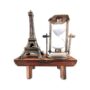 Paris Eiffel Tower Hourglass Decor with Wooden Base and Bronze  Color Design – Timeless Elegance for Home or Office