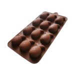 Pineapple-Shaped Silicone Chocolate Mould with 12 Cavities, Non-Stick Flexible Baking Tray Mold for Homemade Chocolates, Candies, and Treats – Brown - Image 2