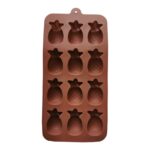 Pineapple-Shaped Silicone Chocolate Mould with 12 Cavities, Non-Stick Flexible Baking Tray Mold for Homemade Chocolates, Candies, and Treats – Brown - Image 3
