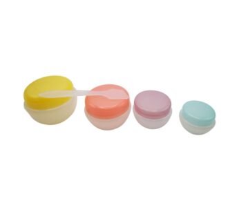 Portable Travel Cosmetic Containers Set – 4 Stackable Storage Jars in Pastel Colours with Leak-Proof Screw-Top Lids for Easy Organization and On-the-Go Beauty Essentials