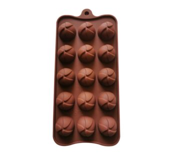 Premium Silicone Chocolate Mould with 15 Swirl Cavities, Non-Stick and Flexible Baking Tray Mold for Homemade Chocolates, Candies, and Desserts – Brown