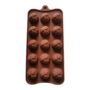 Premium Silicone Chocolate Mould with 15 Swirl Cavities, Non-Stick and Flexible Baking Tray Mold for Homemade Chocolates, Candies, and Desserts – Brown