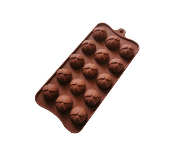 Premium Silicone Chocolate Mould with 15 Swirl Cavities, Non-Stick and Flexible Baking Tray Mold for Homemade Chocolates, Candies, and Desserts – Brown - Image 2