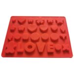 Red Silicone Mould with Hearts, Stars, Flowers, and Love Letters – Multi-Cavity Decorative Design for Chocolates, Candies, Fondant, Soap Making, and DIY Crafts - Image 2