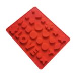 Red Silicone Mould with Hearts, Stars, Flowers, and Love Letters – Multi-Cavity Decorative Design for Chocolates, Candies, Fondant, Soap Making, and DIY Crafts - Image 3