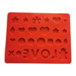 Red Silicone Mould with Hearts, Stars, Flowers, and Love Letters – Multi-Cavity Decorative Design for Chocolates, Candies, Fondant, Soap Making, and DIY Crafts - Image 4