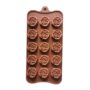 Rose Flower Silicone Chocolate Mould with 15 Cavities, Non-Stick Flexible Baking Tray Mold for Homemade Chocolates, Candies, and Floral Treats – Brown