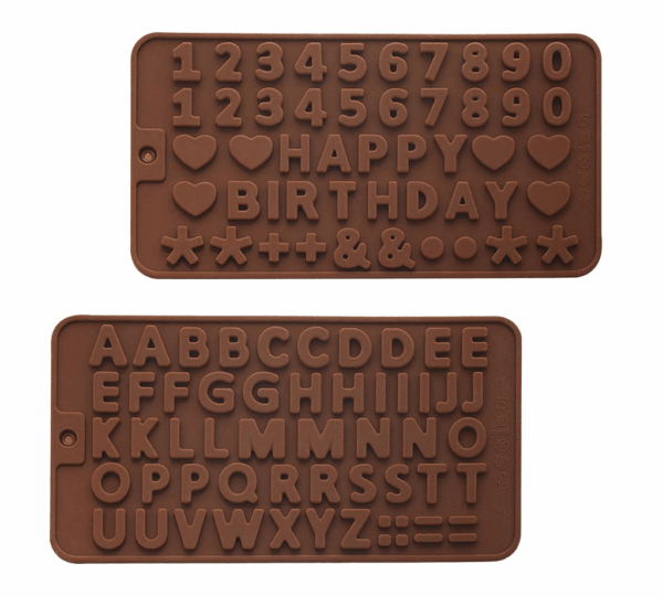 Silicone Letter & Number Candy Molds – Happy Birthday Cake Decorating Set for Baking, Chocolate, Fondant – Easy-to-Clean Symbol & Alphabet Molds - Image 3