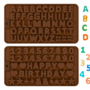 Silicone Letter & Number Candy Molds – Happy Birthday Cake Decorating Set for Baking, Chocolate, Fondant – Easy-to-Clean Symbol & Alphabet Molds