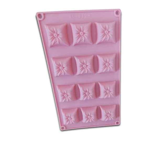 Silicone Baking Mould with 12 Floral Square Cavities – Flexible, Non-Stick Food-Grade Silicone Mold Tray for Chocolate, Candy, Jelly, Soap, and Dessert Making, Durable and Reusable Bakeware - Image 3