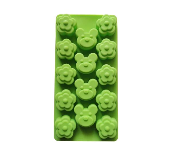 Silicone Baking Mould with Bear and Flower Shapes – 14-Cavity Flexible, Non-Stick Mold for Chocolates, Candies, and Homemade Treats - Image 2