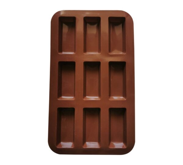 Silicone Chocolate Bar Mould with 9 Rectangular Cavities, Non-Stick Flexible Baking Tray Mold for Homemade Chocolate Bars, Snacks, and Treats – Brown - Image 3
