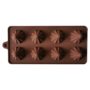 Silicone Chocolate Mould with 8 Cavities Featuring Elegant Fan Shell Design, Flexible Non-Stick Baking Tray Mold for Chocolates, Candies, and Decorative Treats – Brown