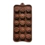 Silicone Chocolate Mould with 15 Cavities Featuring Elegant Flower and Rose Shapes, Flexible Non-Stick Baking Tray Mold for Chocolates, Candies, and Decorative Treats – Brown