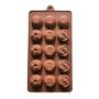 Elegant Floral Silicone Chocolate Mould with 15 Intricate Flower-Shaped Cavities, Non-Stick Flexible Tray Mold for Homemade Sweets, Desserts, and Gifts – Brown