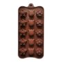 Silicone Chocolate Mould with Floral Designs Featuring 15 Cavities of Tulip and Flower Shapes, Non-Stick Flexible Baking Tray Mold for Candies and Treats – Brown