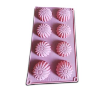 Silicone Flower Mould – 8-Cavity Daisy Shape Baking Tray Mold, Flexible Non-Stick Food-Grade Silicone for Chocolate, Candy, Mini Cakes, Jelly, and DIY Crafts