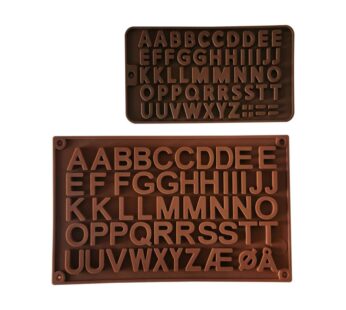 Alphabet Silicone Mould Set – Large and Small Size Letter Chocolate and Candy Baking Tray Mold, Non-Stick Flexible Brown Silicone for Cakes, Fondant, DIY Crafts, and Resin Projects