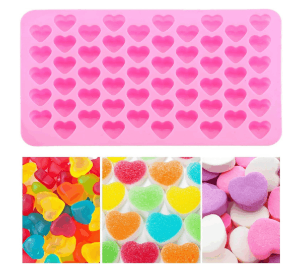 Heart Shaped Silicone Chocolate Mold, 55-Cavity Non-Stick Tray for Valentine's Day, Weddings, for Making Chocolates, Candies, Jelly, Ice Cubes, Great for Baking Lovers - Image 2